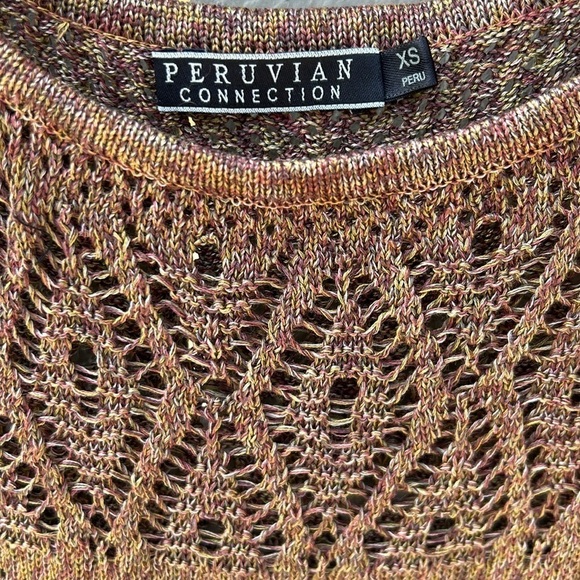 Peruvian Connection Pima Cotton Open Knit Light Weight Dress or Swim Coverup XS - Picture 3 of 7